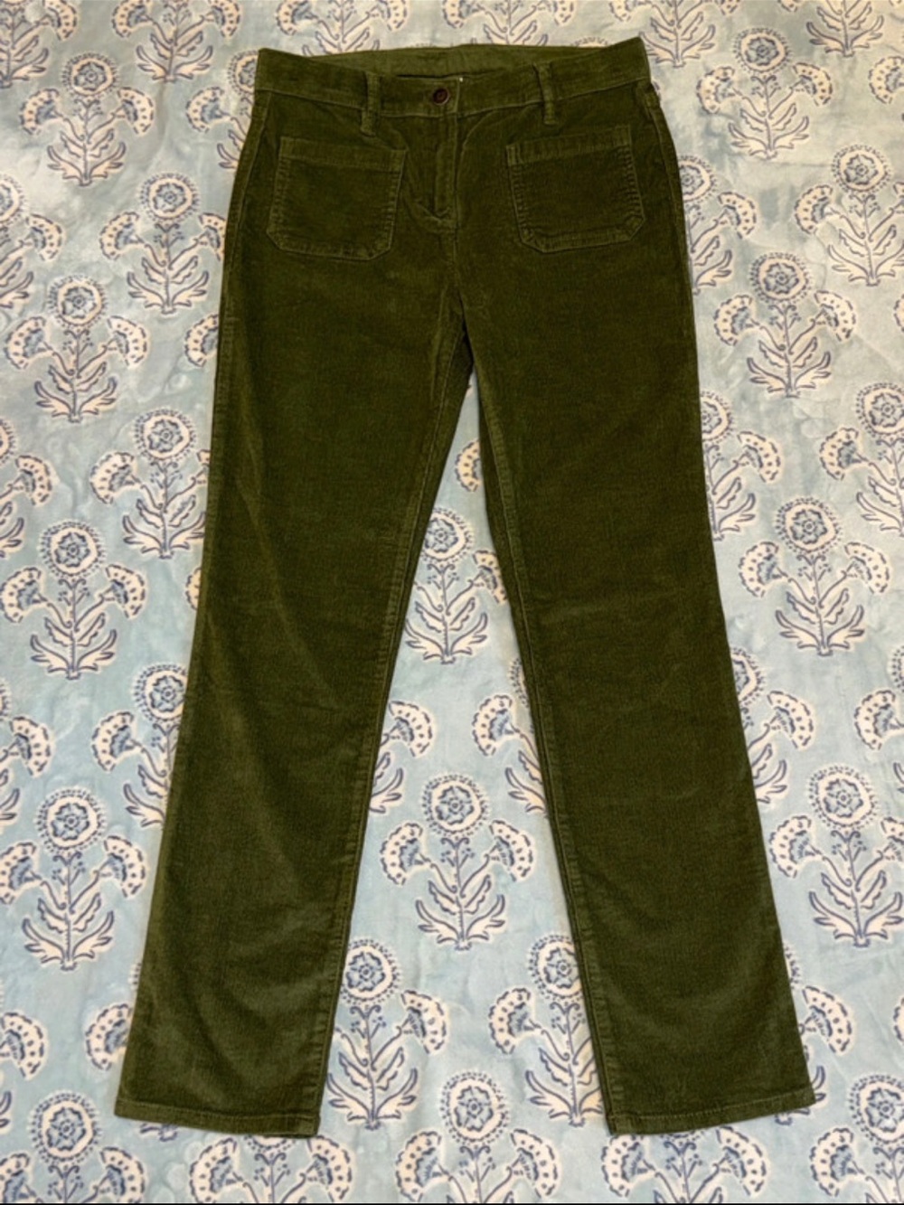 Girl’s Crewcuts Olive Green Corduroy Straight-Leg Jeans